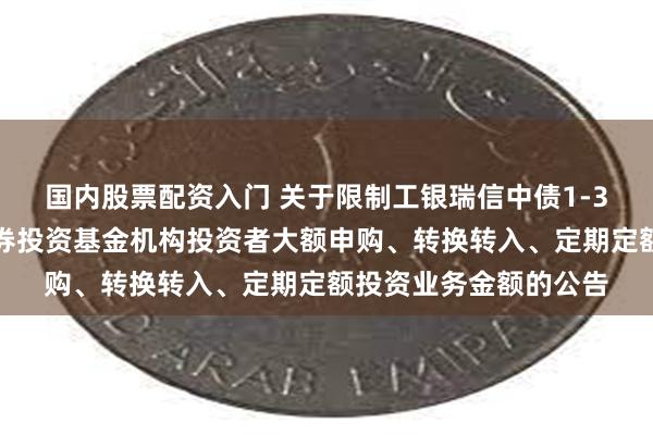 国内股票配资入门 关于限制工银瑞信中债1-3年农发行债券指数证券投资基金机构投资者大额申购、转换转入、定期定额投资业务金额的公告