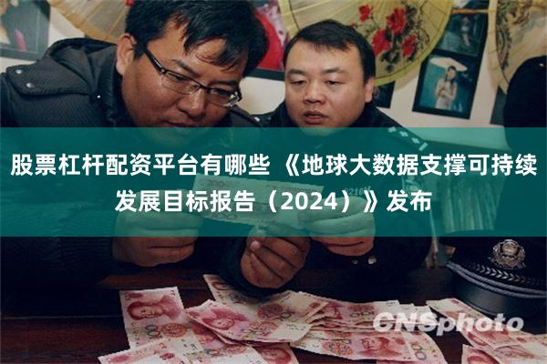 股票杠杆配资平台有哪些 《地球大数据支撑可持续发展目标报告（2024）》发布