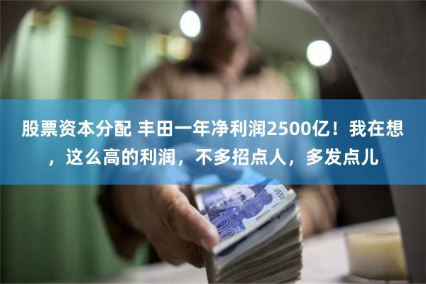 股票资本分配 丰田一年净利润2500亿！我在想，这么高的利润，不多招点人，多发点儿