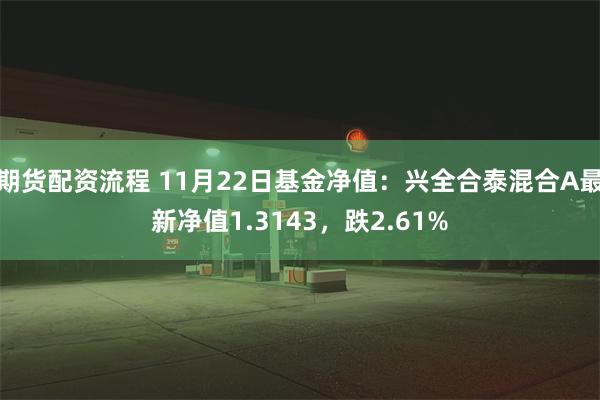 期货配资流程 11月22日基金净值：兴全合泰混合A最新净值1.3143，跌2.61%