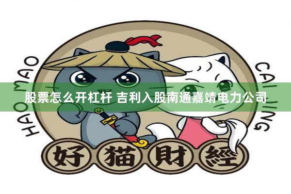 股票怎么开杠杆 吉利入股南通嘉靖电力公司